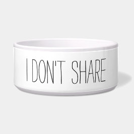 Tigela Eu não compartilho citação de Gato de Cão