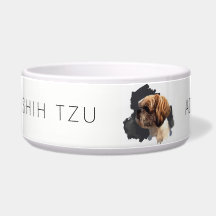 "Eu sou bacia customizável do cão de Shih Tzu"