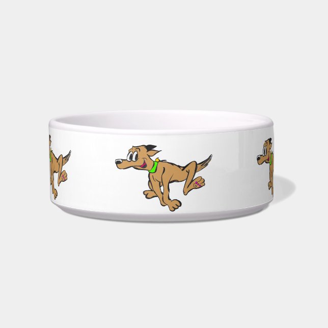 Tigela Executando Pet Bowl de Cartoon de Cão (Frente)