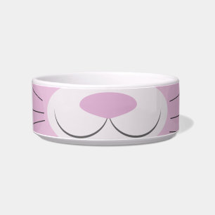 Tigela Face de Gatinho Fofo Rosa Cartoon