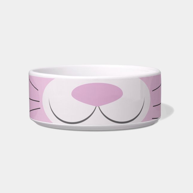 Tigela Face de Gatinho Fofo Rosa Cartoon (Frente)