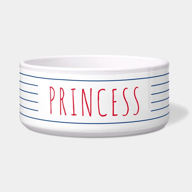 Tigela Faixa Azul Náutica com Verão Vermelho (Frente)