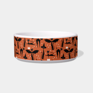 Tigela Fantasia de Halloween MCM Minimalista Gatos Laranj