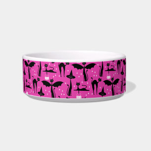 Tigela Fantasia de Halloween MCM Minimalista Gatos Rosa