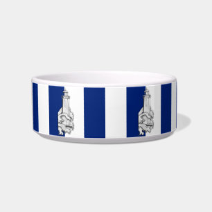Tigela Farol de Cromo em Stripes Náuticas