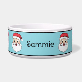 Tigela Feliz Cartoon Papai Noel Cabeças Com Nome Personal