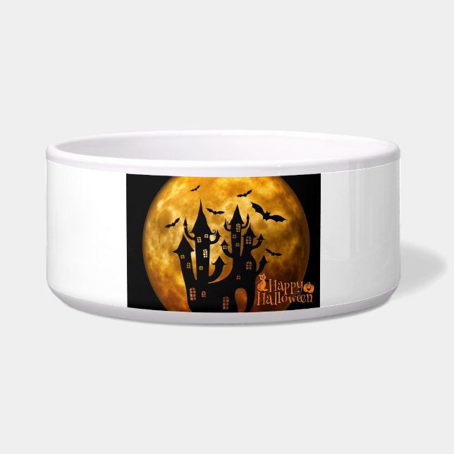 Tigela Feliz Dia das Bruxas (Lua Cheia) (Frente)