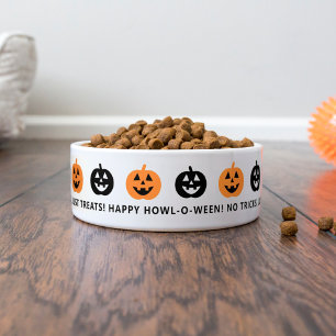 Tigela Feliz Howloween Jack O Lanterna Pumpkin Cão