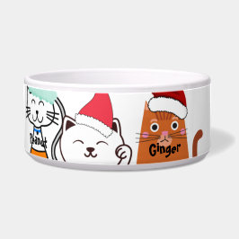 Tigela Feliz Natal de Gatinho Personalizado
