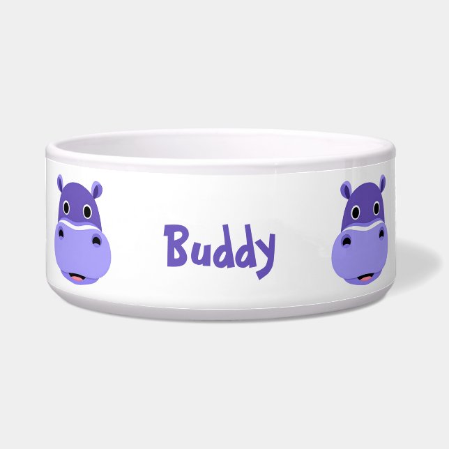 Tigela Feliz Roxo Hippo Face (Frente)