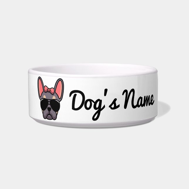 Tigela Female Lilac Tan French Bulldog Bowl (Frente)