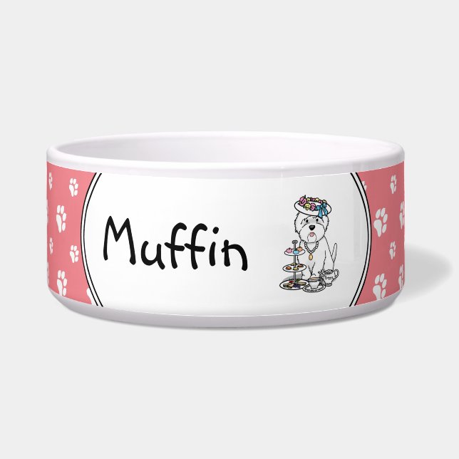 Tigela Festa do Chá Westie - West Highland White Terrier (Frente)