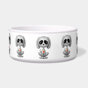 Tigela Filhote de cachorro cinzento do açúcar do zombi