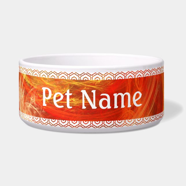 Tigela Firestorm Nova Abstrato Art Dog Bowl (Frente)