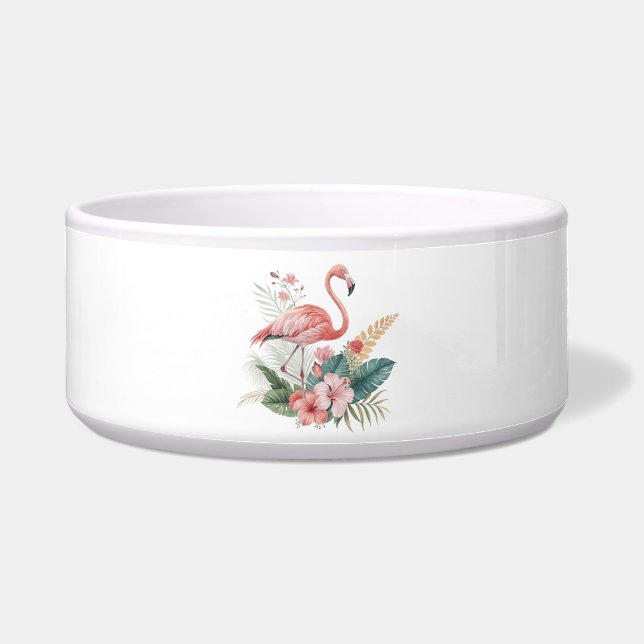 Tigela Flamingo Com Flores (Frente)