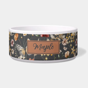 Tigela Flor Selvagem Cinza Carvão Pet Personalizado