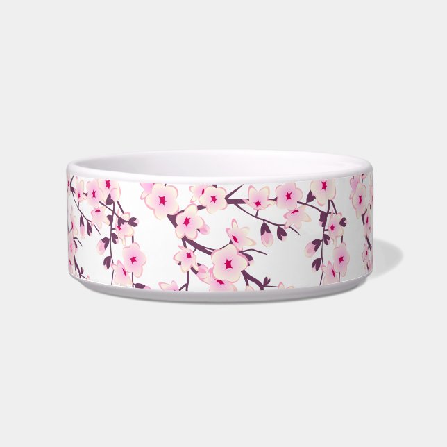 Tigela Floral Cherry Blossoms White Bowl Rosa (Frente)