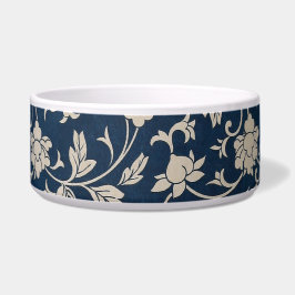 Tigela Floral Chinoiserie Vintage Blue Cerâmica Pet Bowl
