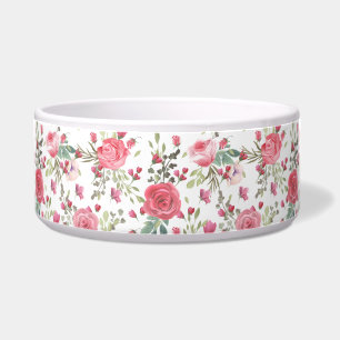 Tigela Floral de Cor de Água Rosa