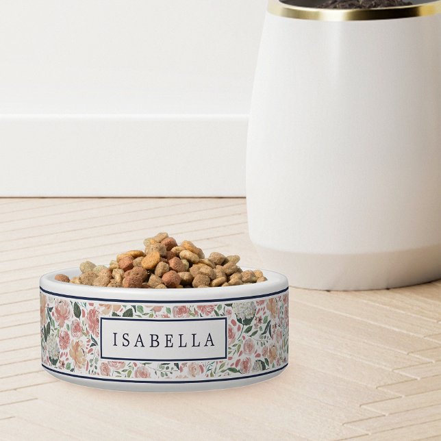 Tigela Floral de Verão | Cão Personalizado (Criador carregado)