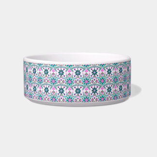 Tigela Floral Pattern in Hibiscus and Turquoise