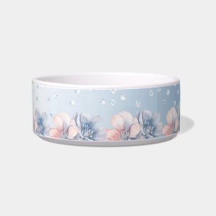 Tigela Flores Cor-de-rosa azuis Pet Bowl