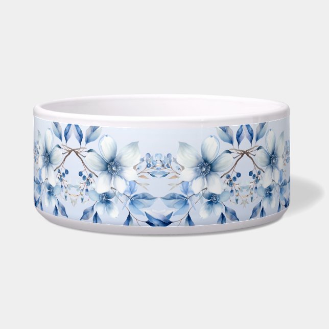 Tigela Flores de Azul Botânico Pet Bowl (Frente)