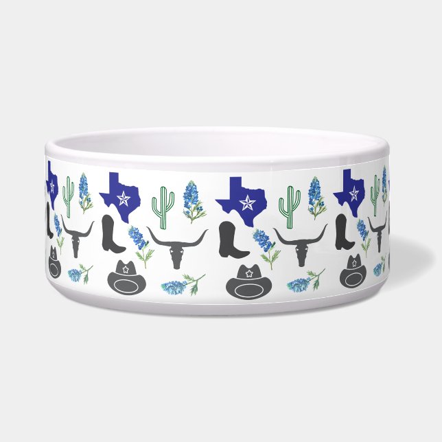 Tigela Flores de Lupino Bluebonnets do Texas Pet (Frente)