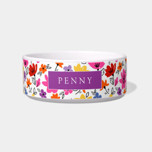 Tigela Flores de primavera Cheias Personalizadas Cão