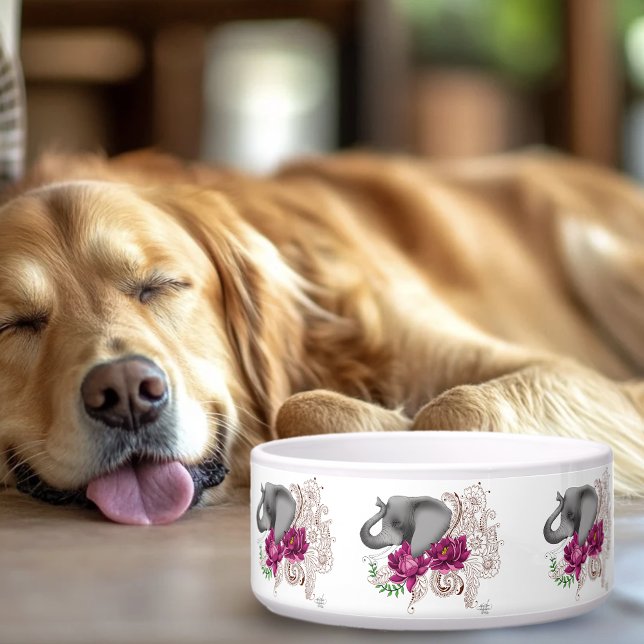 Tigela Flores Elefantes Henna Lotus (Criador carregado)