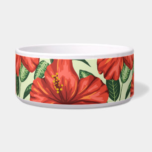 Tigela Flores florais tropicais, sem costura, flores verm