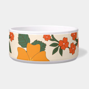 Tigela Flores Laranja, Padrão Floral, Padrão De Flores