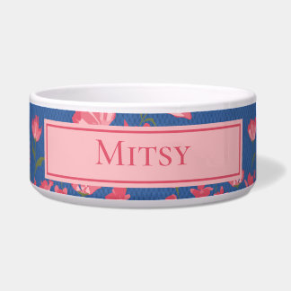 Tigela Flores rosa bonito na Bolsa Azul