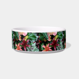 Tigela Flores tropicais Pet Bowl cerâmica