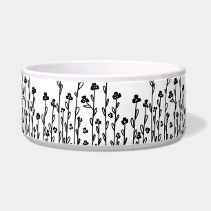 Tigela Flórida de rabo branco preto minimalista