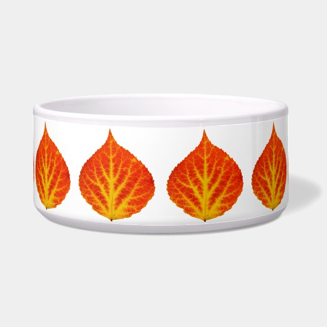 Tigela Folha de Aspen Vermelha e Amarela #10 (Frente)