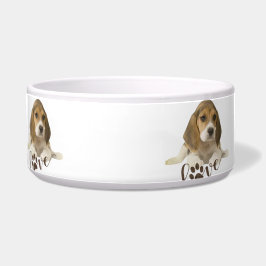 Tigela Folha de Frente de Frente de Frente de Beagle Impr