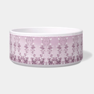 Tigela Folhagem Floral Rosa Cerâmica Pet Bowl