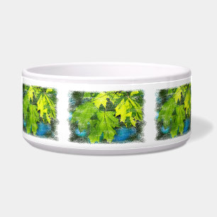 Tigela Folhas frescas de mapeamento verde