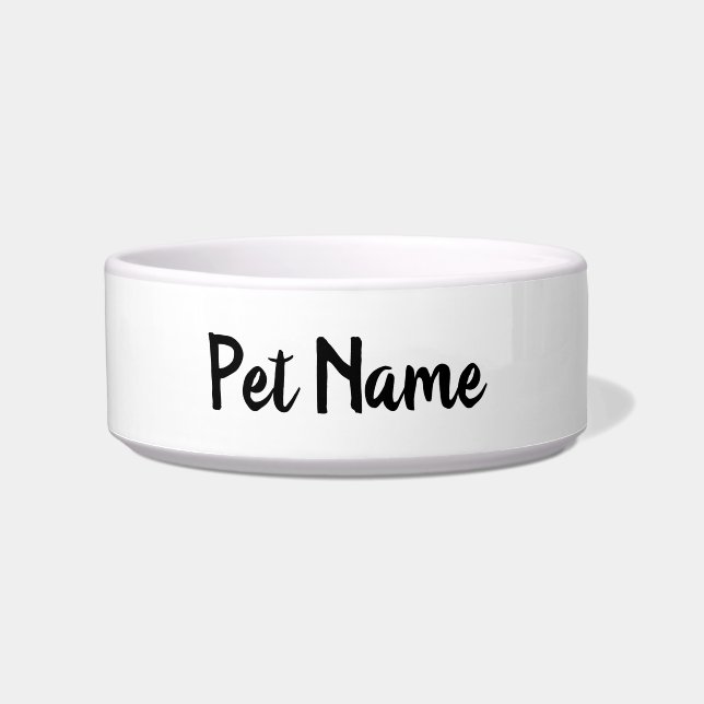 Tigela Fonte de Script de Nome de Pet Personalizado Moder (Frente)