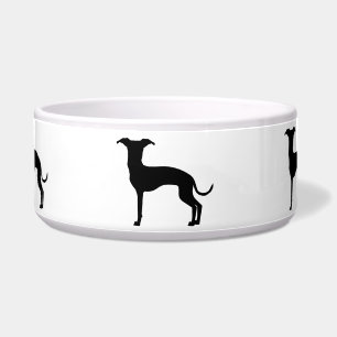 Tigela Formas de cachorro galgo italiano preto (ou sua co