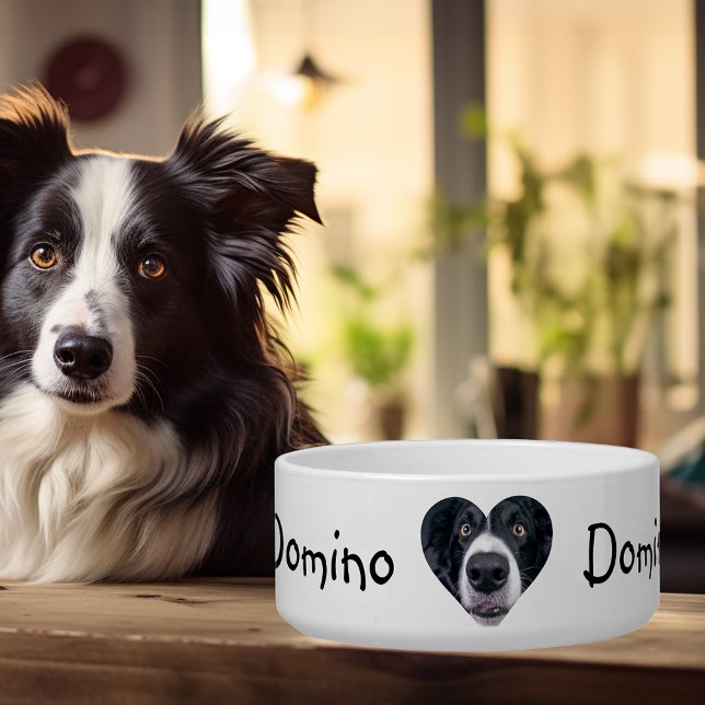 Tigela Foto de Cachorro Gato Coração Personalizado Pet (Criador carregado)