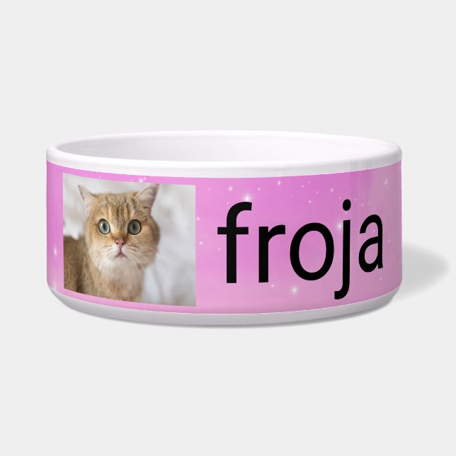 Tigela Foto de Cat Personalizada com Nome Personalizado (Frente)