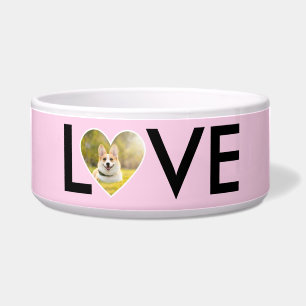 Tigela Foto personalizada em moldura de coração rosa bebê
