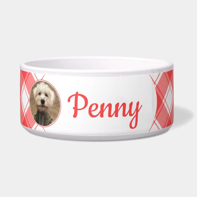 Tigela Foto personalizada, Xadrez de fazendeiros brancos  (Frente)