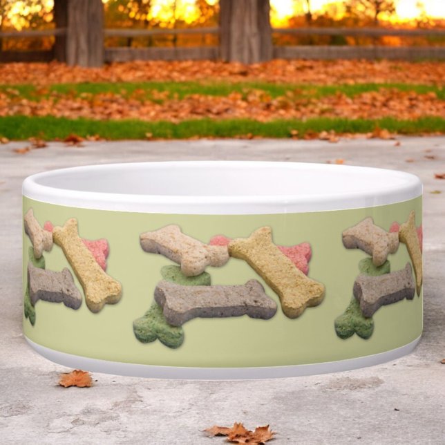 Tigela Fotografia de guloseimas multicoloridas para cães (design runs around the entire bowl)