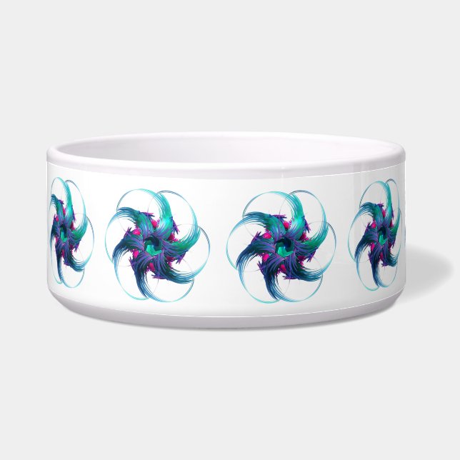 Tigela Fractal Fantasy Roda Pet Bowl Cerâmica (Frente)