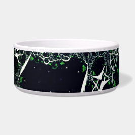 Tigela Fratural branco imperfeito no espaço negro, tricot