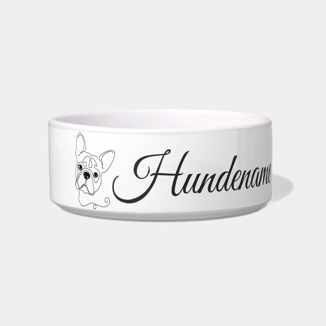 Tigela French Bulldog Line Art personalized bowl (Frente)