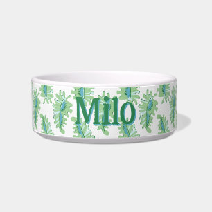 Tigela Frilly Frond em Verde e Água